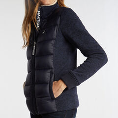 MIXED MEDIA NAUTEX JACKET,Stellar Blue Heather,large