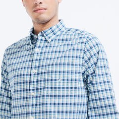 CLASSIC FIT PLAID SHIRT,Ash Green,large