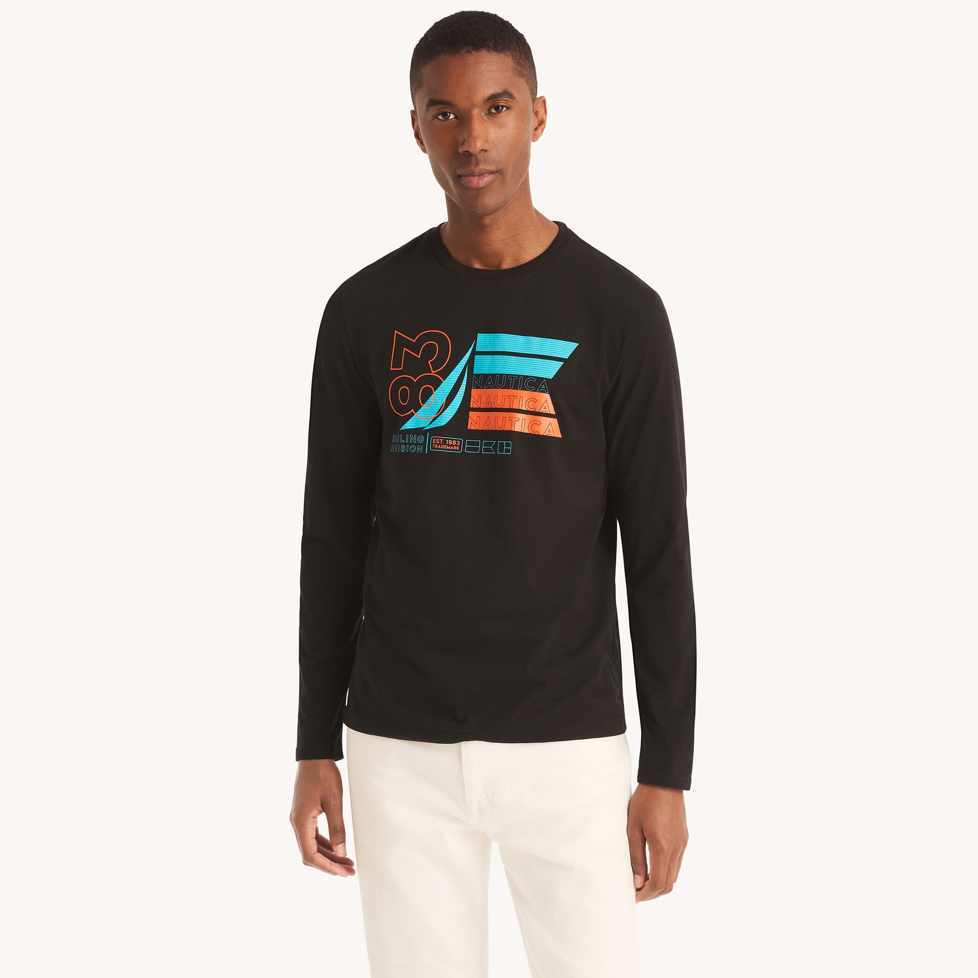 GRAPHIC LONG-SLEEVE T-SHIRT,True Black,large