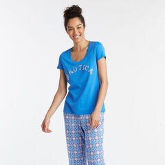 SHORT SLEEVE PAJAMA SET IN SEA MOSIAC PRINT,Federal Blue,large