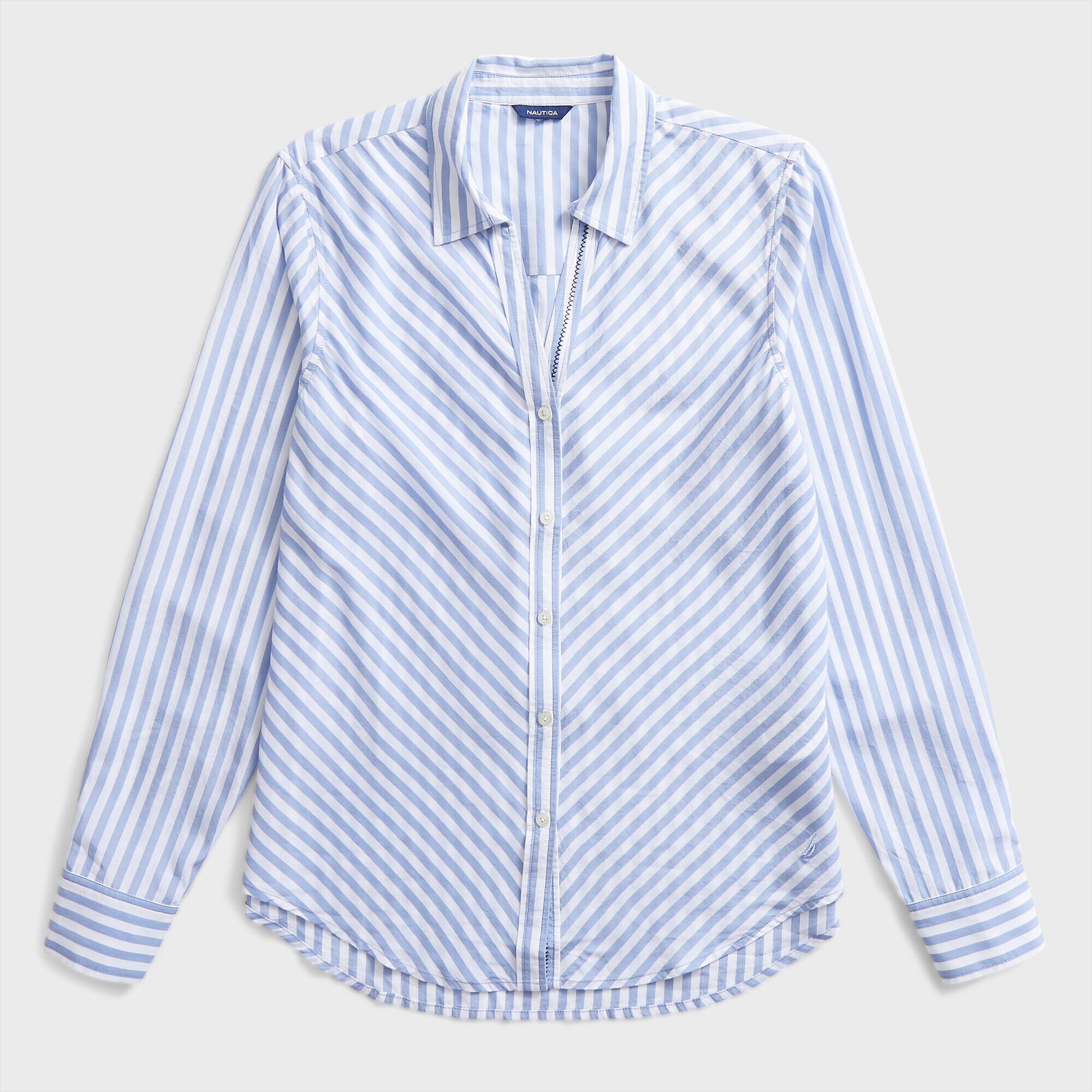 SUSTAINABLY CRAFTED STRIPED SHIRT,Smokey Indigo Wash,large