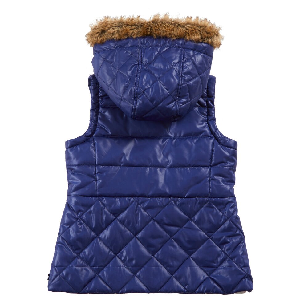 Girls' Sherpa Hooded Vest (7-16),Aqua Isle,large