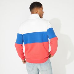 COLORBLOCK QUARTER-ZIP SWEATSHIRT,Sail White,large