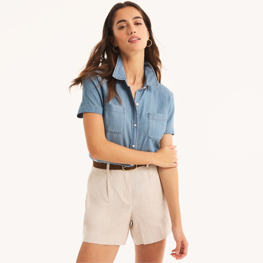 Chambray Camp Shirt,Worn Chambray,large