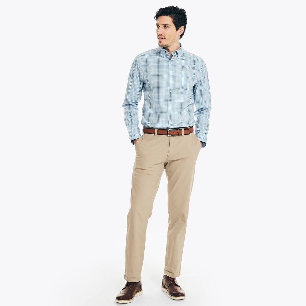 WRINKLE-RESISTANT PLAID WEAR TO WORK SHIRT,Azure Blue,large
