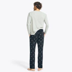 BRAND ICON PRINT PAJAMA PANT SET,Grey Heather,large
