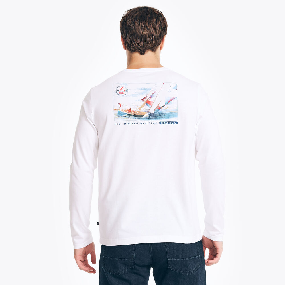 LONG-SLEEVE GRAPHIC T-SHIRT,Sail White,large