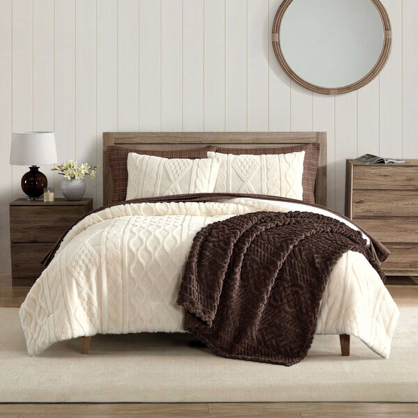 Willow Cable Knit Full/Queen Comforter Set 