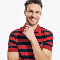CLASSIC FIT STRIPED POLO,Nautica Red,large
