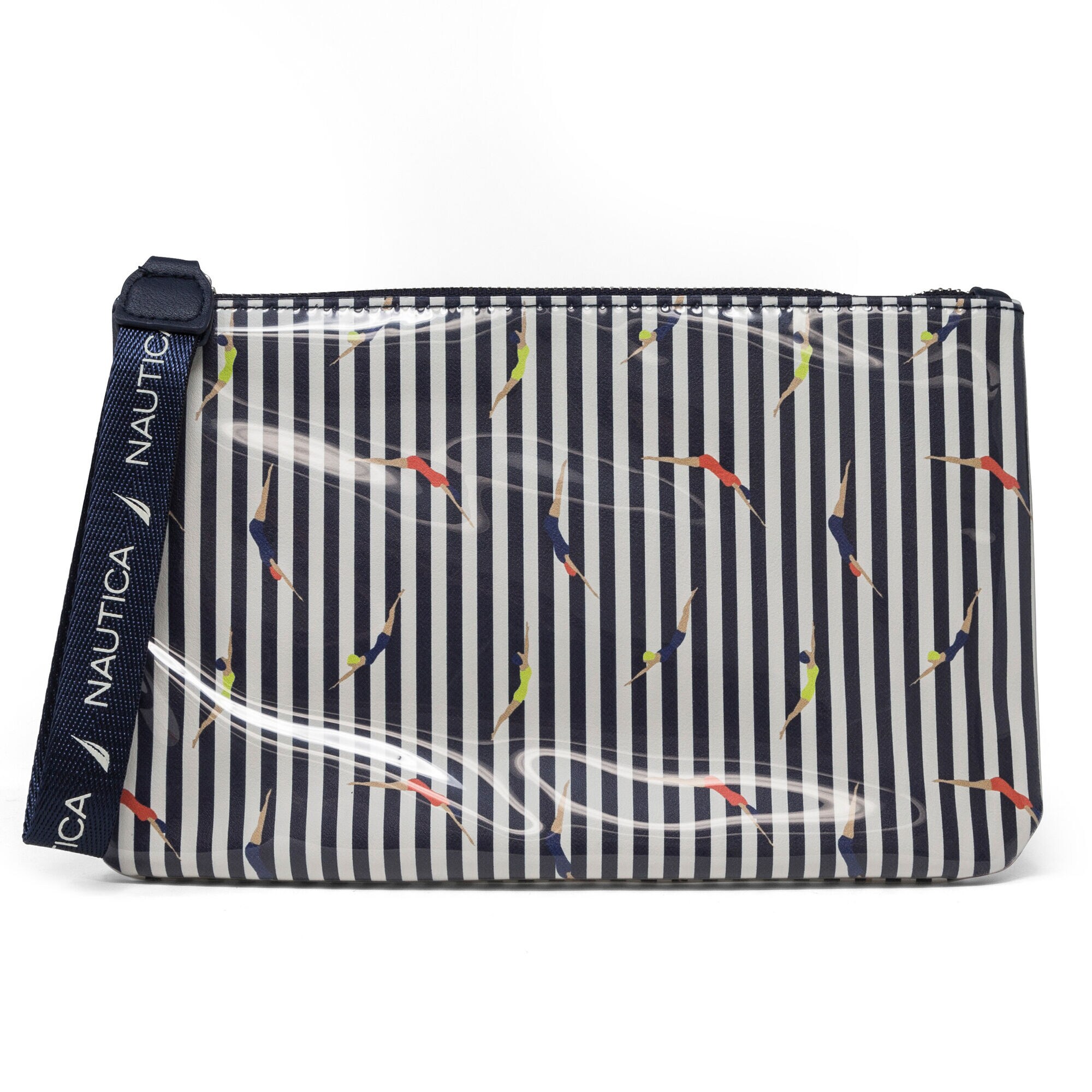 COATED CANDY STRIPE WRISTLET,Ice Blue,large