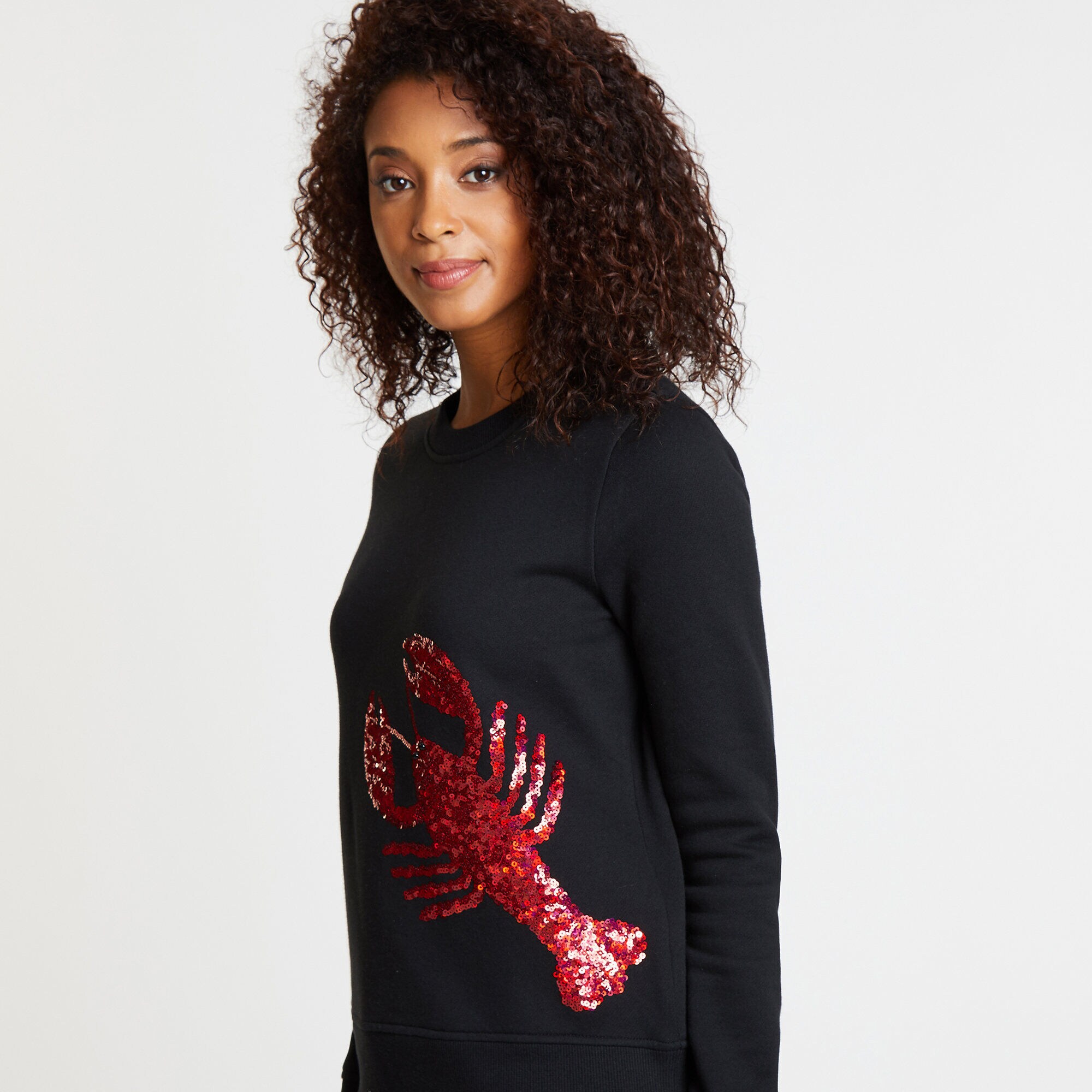 Lobster Fleece Sweatshirt,True Black,large