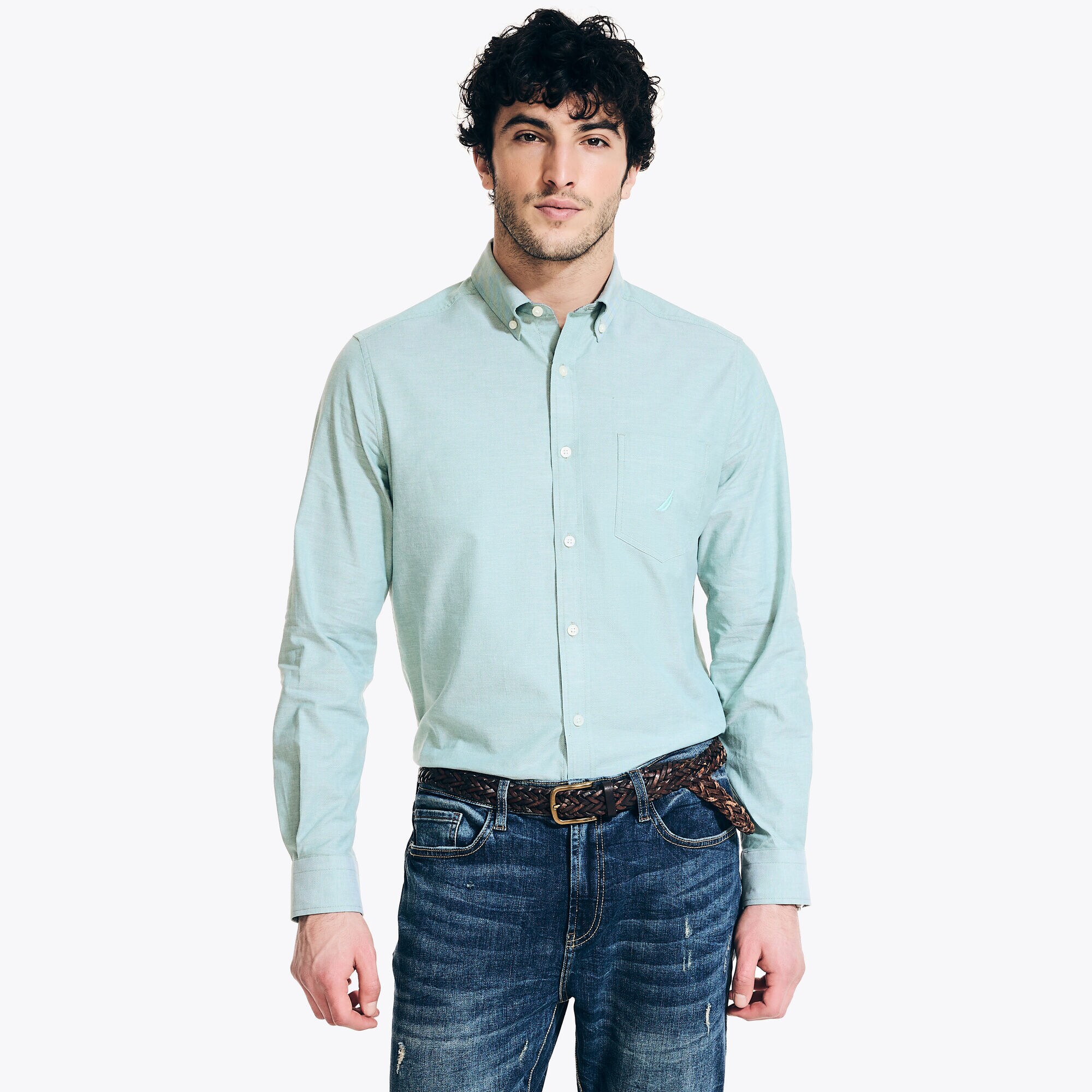 Oxford Shirt,Green Apple,large