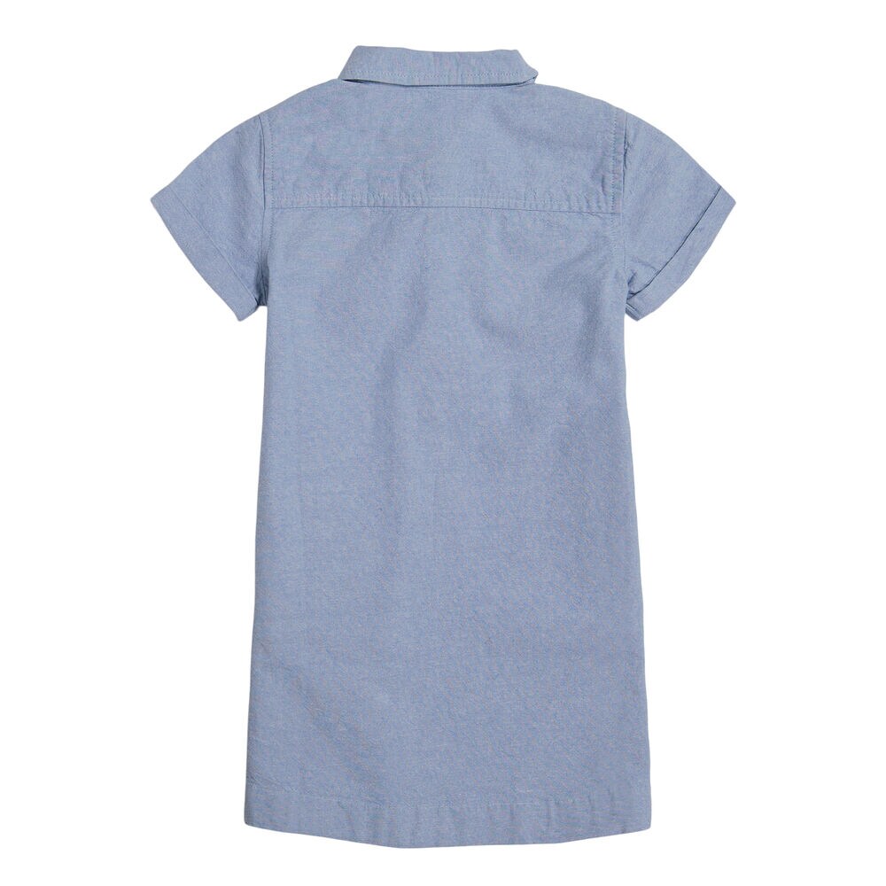GIRLS' CHAMBRAY SHIRT DRESS (7-16),Nite Sea Heather,large