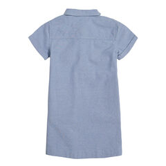 GIRLS' CHAMBRAY SHIRT DRESS (7-16),Nite Sea Heather,large