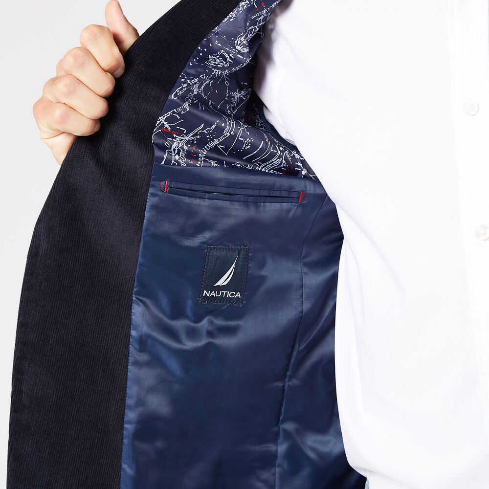 STRETCH CORDUROY BLAZER,Tugboat Blue,large