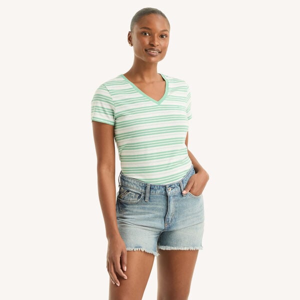 Striped V-Neck T-Shirt