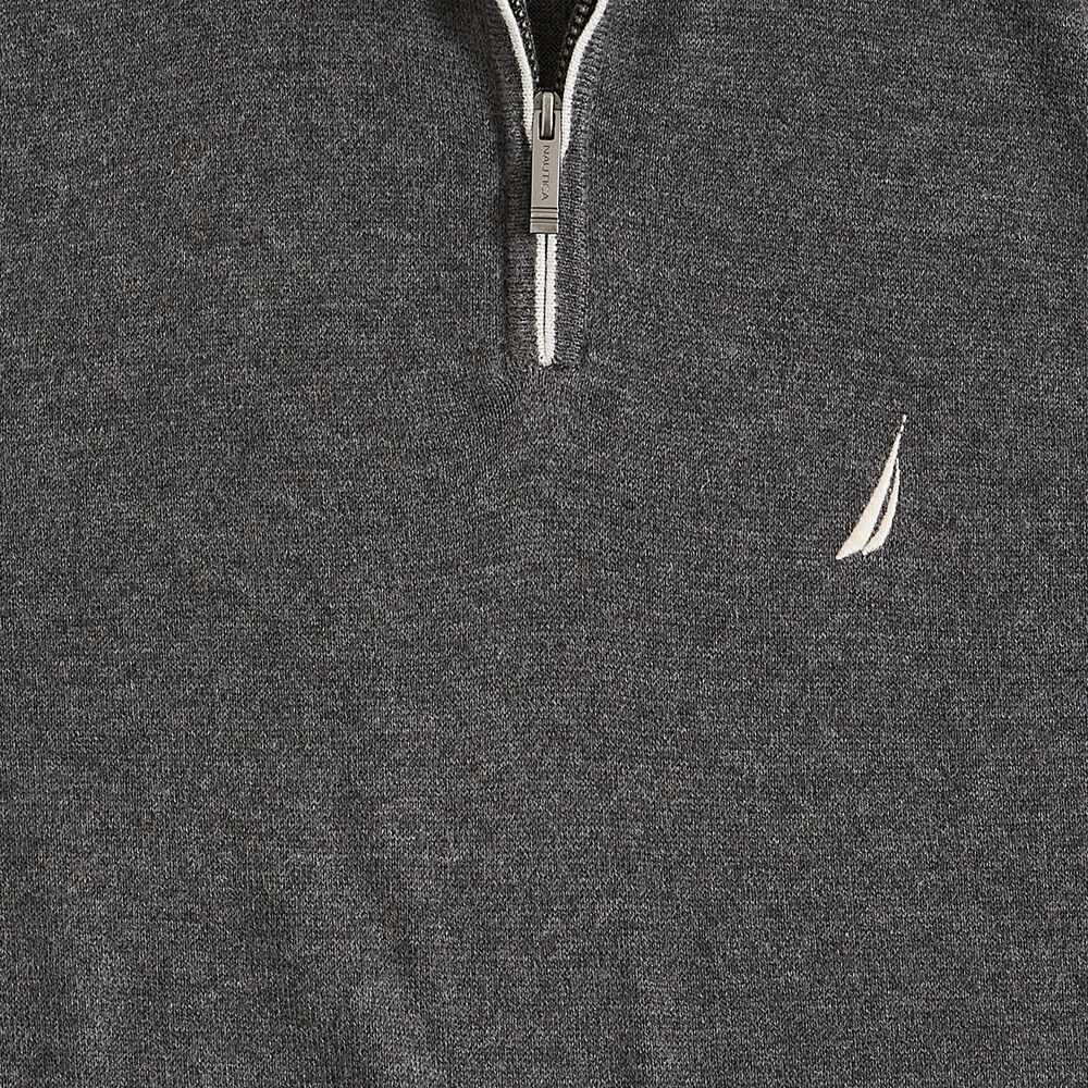 BIG & TALL NAVTECH QUARTER-ZIP SWEATER,Charcoal Heather,large