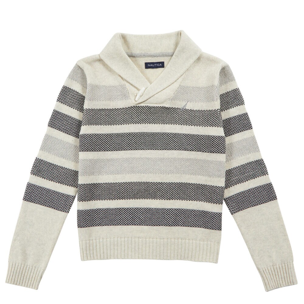 Little Boys' Textured Ombre Sweater (4-7),Sail White,large