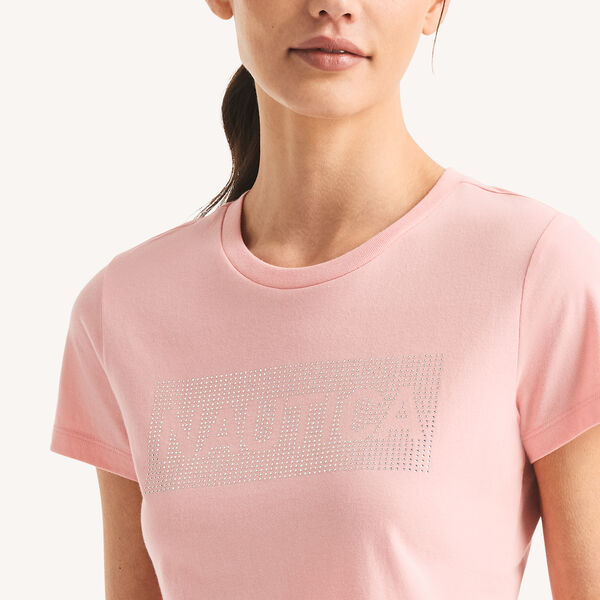 Rhinestone Logo Graphic T-Shirt