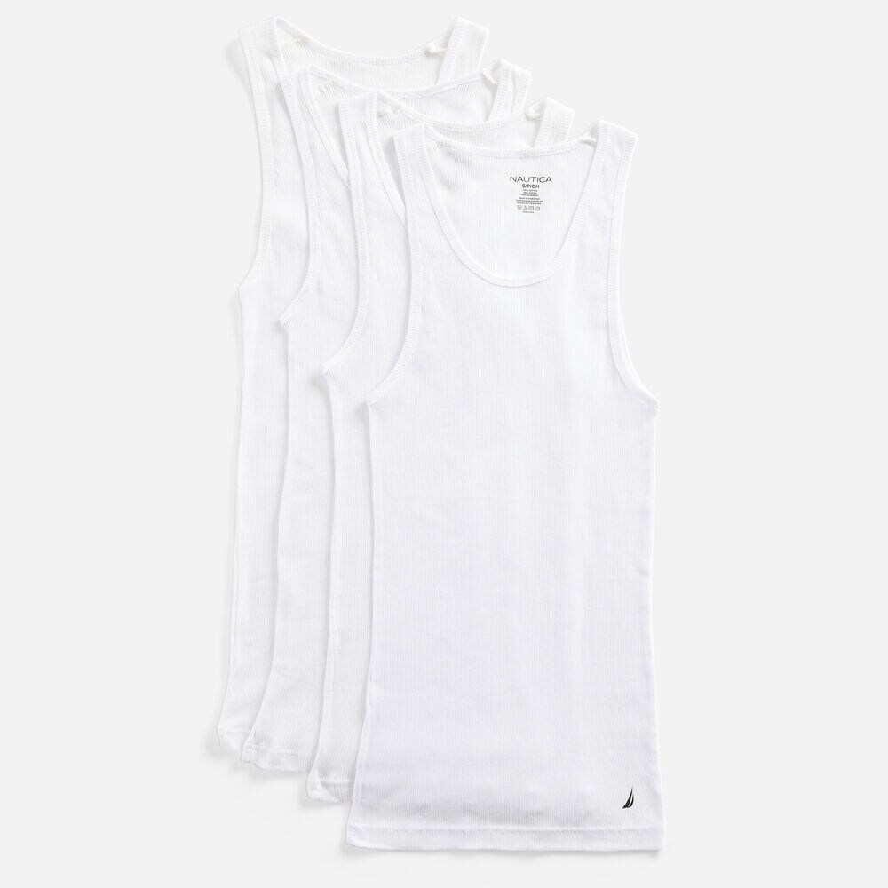 RIBBED TANK TOP- 4-PACK,Antique White Wash,large