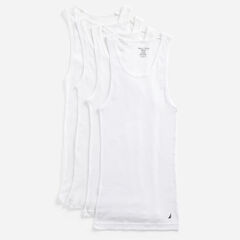 RIBBED TANK TOP- 4-PACK,Antique White Wash,large