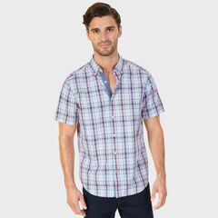 Coral Plaid Classic Fit Button-Down Shirt,Pale Coral,large