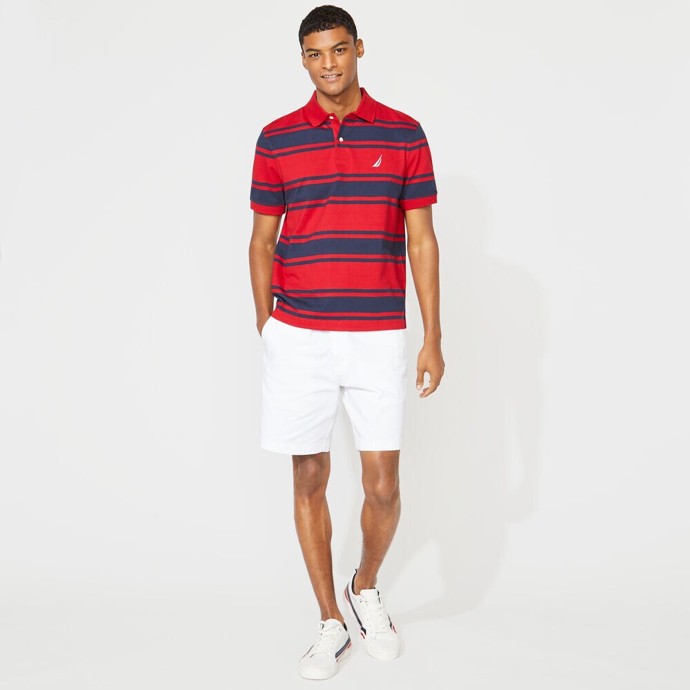 CLASSIC FIT STRIPED POLO,Nautica Red,large