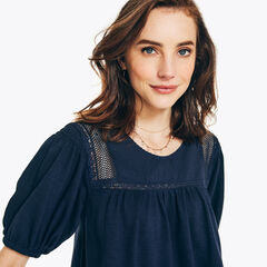 MIXED MEDIA TOP,Stellar Blue Heather,large