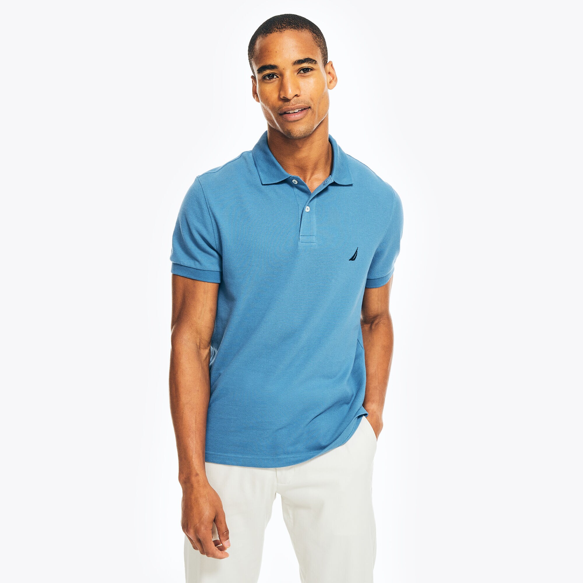 SLIM FIT DECK POLO,Nite Sea Heather,large