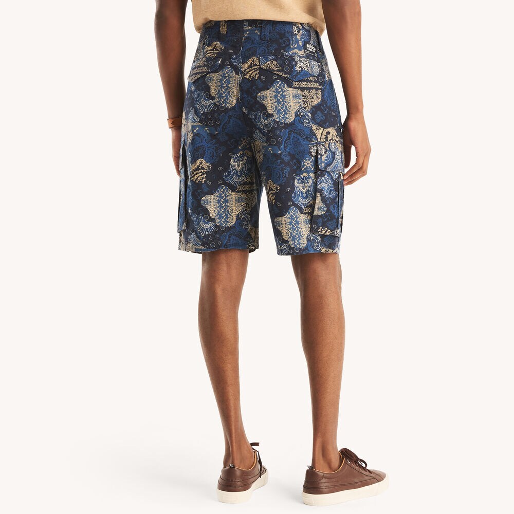 Nautica Jeans Co. 9.5" Printed Ripstop Cargo Short,Stellar Blue Heather,large