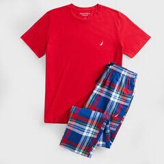 FLANNEL PAJAMA PANT SET,Nautica Red,large