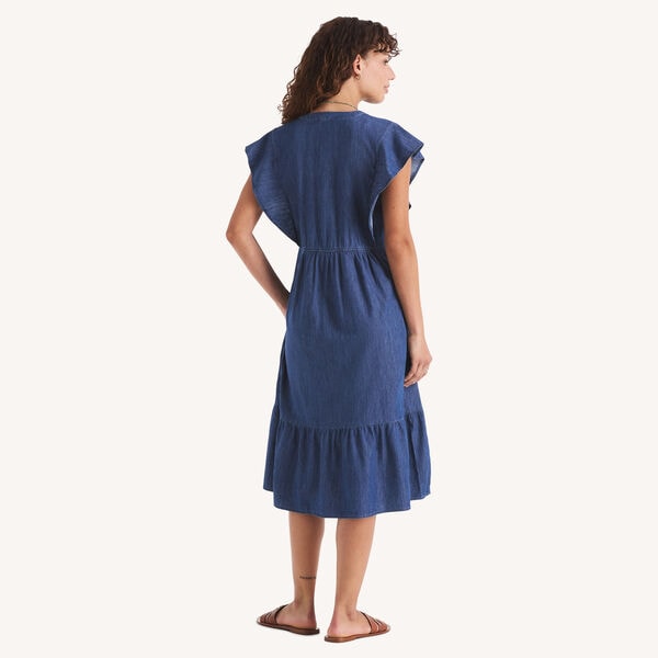 V-Neck Midi Dress