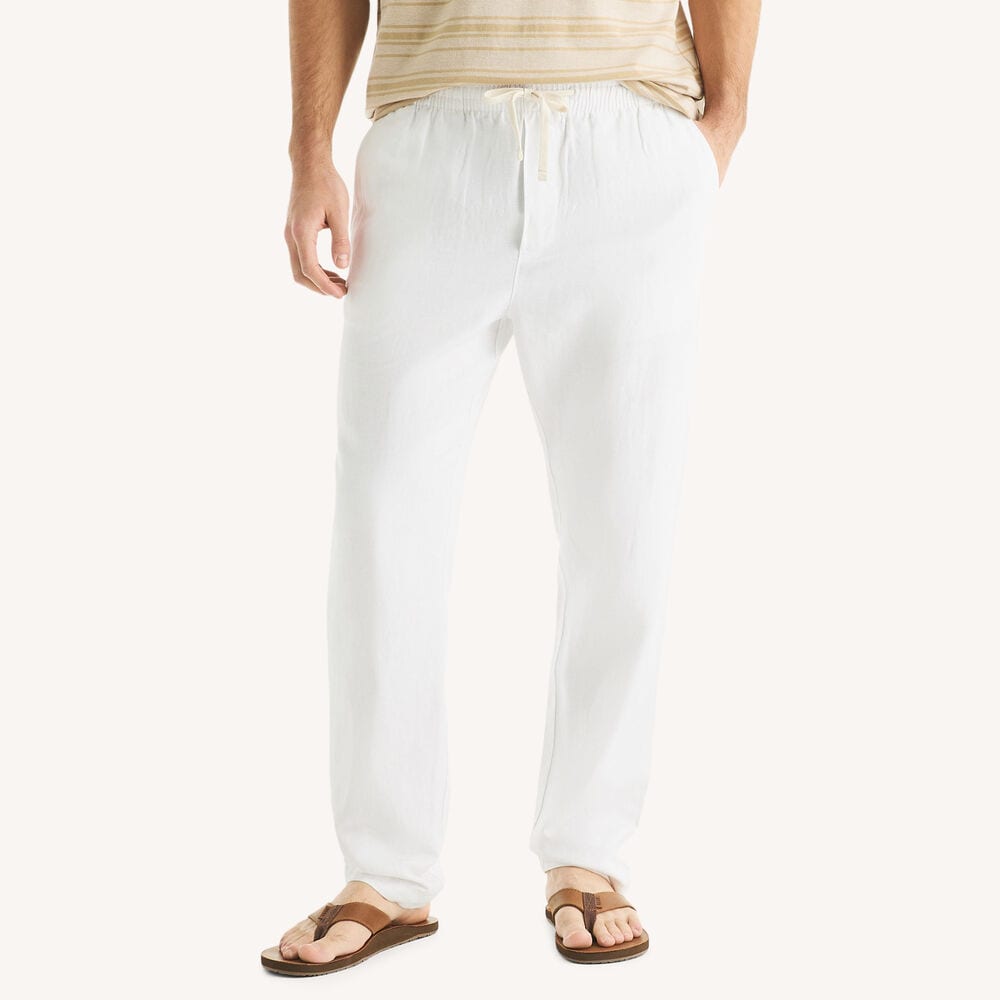 nautica men's modern-fit linen dress pants $95 Nautica Men's White Modern Fit Linen Dress Pants 34 x 30 ese1825a