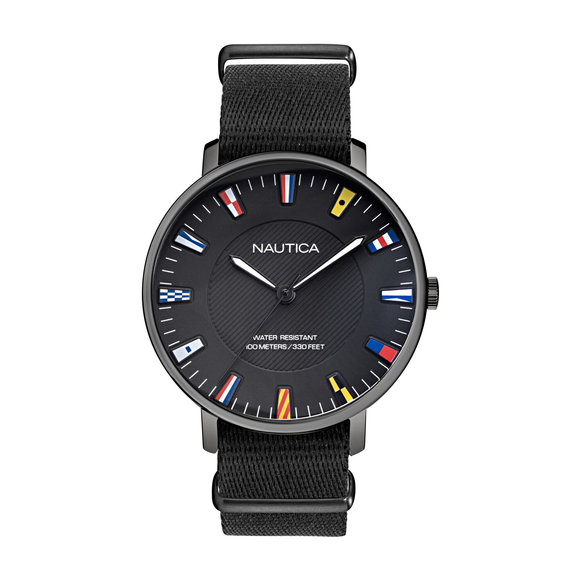CAPRERA BLACK STRAP WATCH,Multi,large