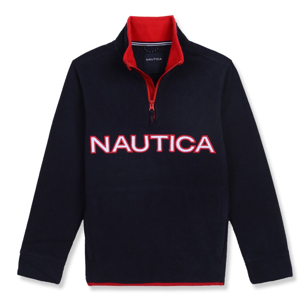 Little Boys' Nautica Quarter-Zip Nautex Hoodie (4-7),Aquadream,large