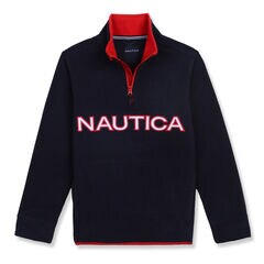 Little Boys' Nautica Quarter-Zip Nautex Hoodie (4-7),Aquadream,large