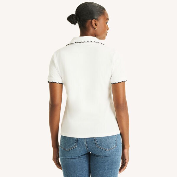 Scalloped Johnny Collar Polo