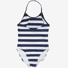 Little Girls' Striped One-Piece Swimsuit (2T-7),Navy,large