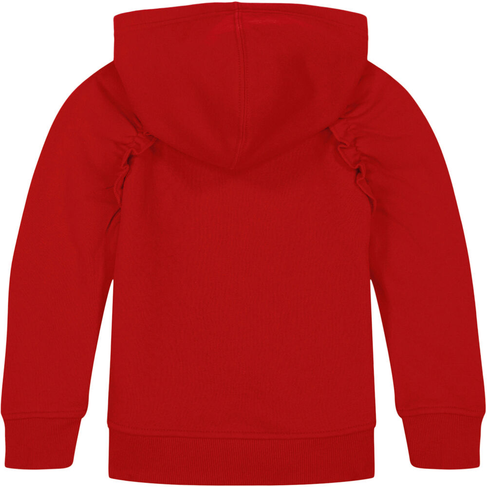 Girls' Ruffle Trim Fleece Hoodie (7-16),Macintosh,large