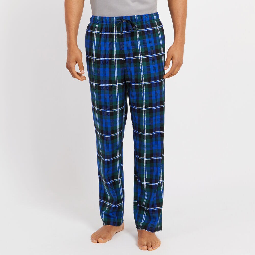 Fleece Plaid Pajama Pants,Cosmic Fern,large