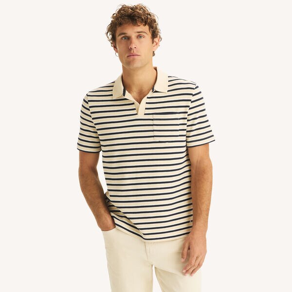 Classic Fit Striped Pocket Polo