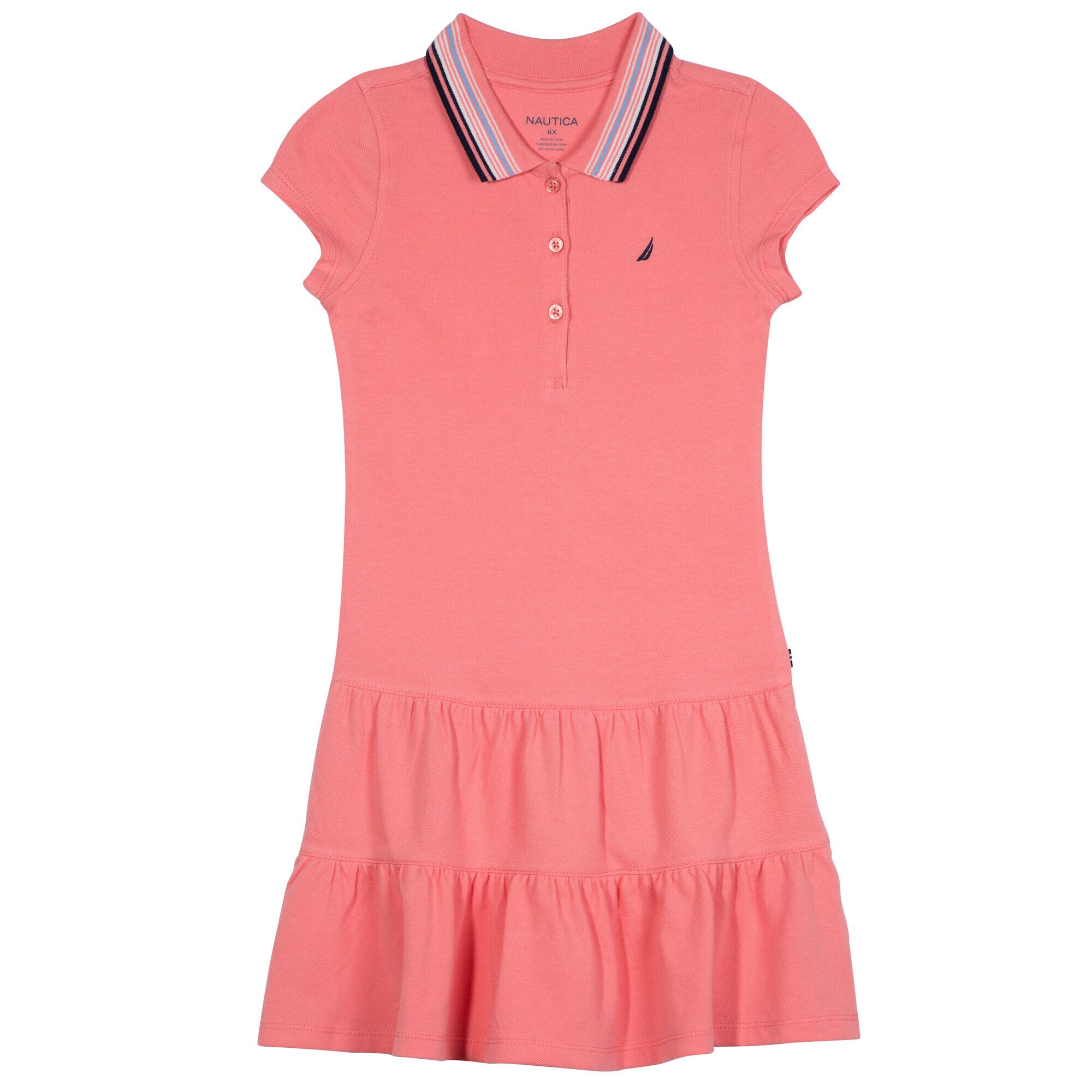 Toddler Girls' Polo Dress with Ruffled Skirt (2T-4T),Soft Grey Wash,large