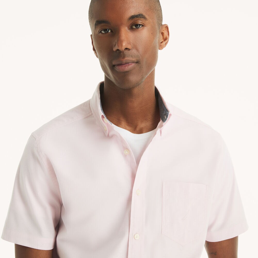 Short-Sleeve Oxford Shirt,Pale Orchid,large