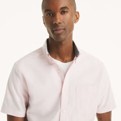 Short-Sleeve Oxford Shirt,Pale Orchid,large