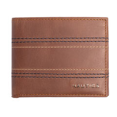 EMBROIDERED LEATHER SLIMFOLD WALLET,Military Tan,large