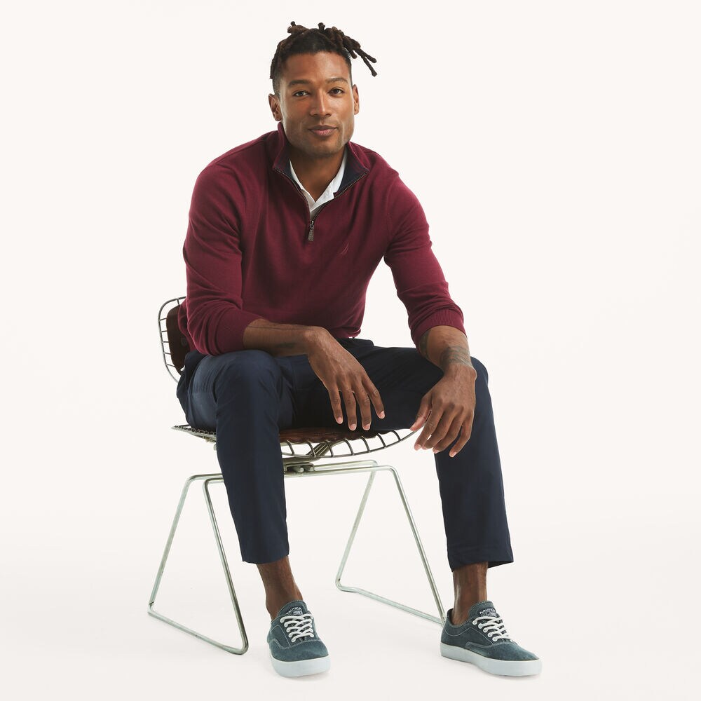 Navtech Quarter-Zip Sweater,Zinfandel,large