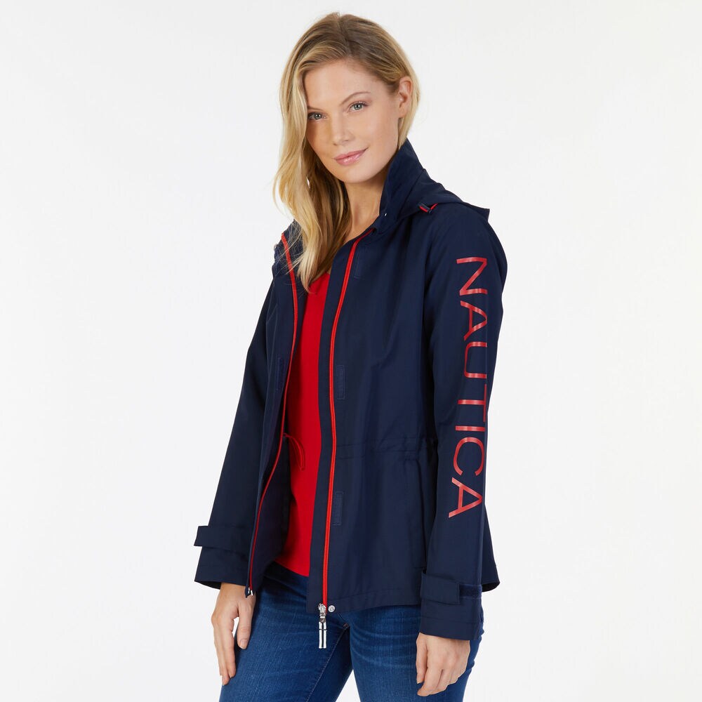 brand icon Hooded Jacket,Stellar Blue Heather,large