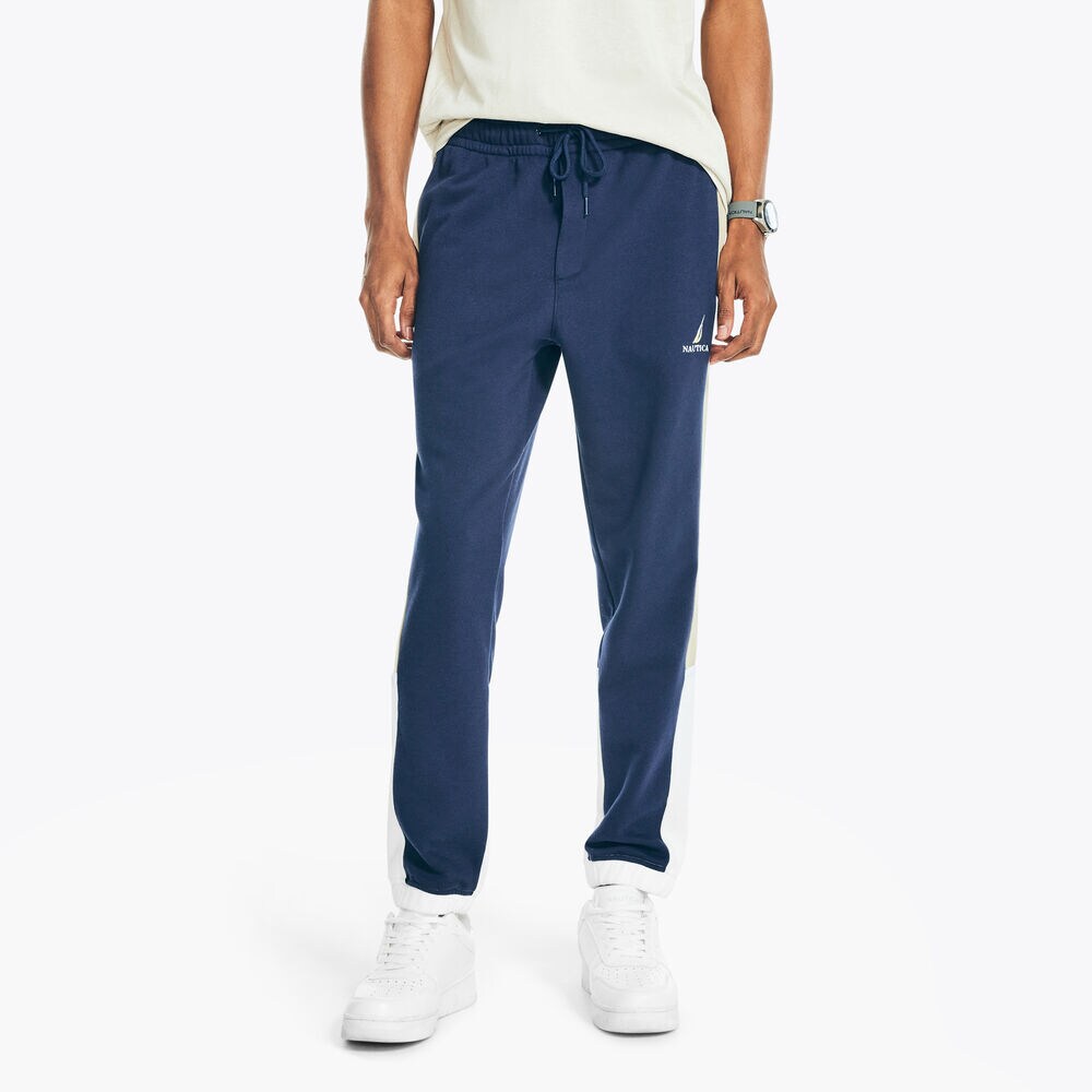 SIDE-STRIPE COLORBLOCK JOGGER,Stellar Blue Heather,large