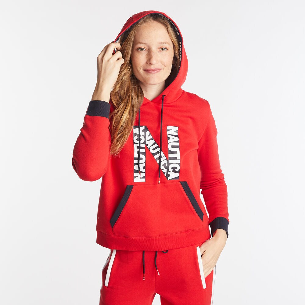 N-LOGO PULLOVER HOODIE,Tomales Red,large