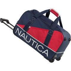 Newton Creek 30" Wheeled Duffel Bag in Navy/Red,Navy,large